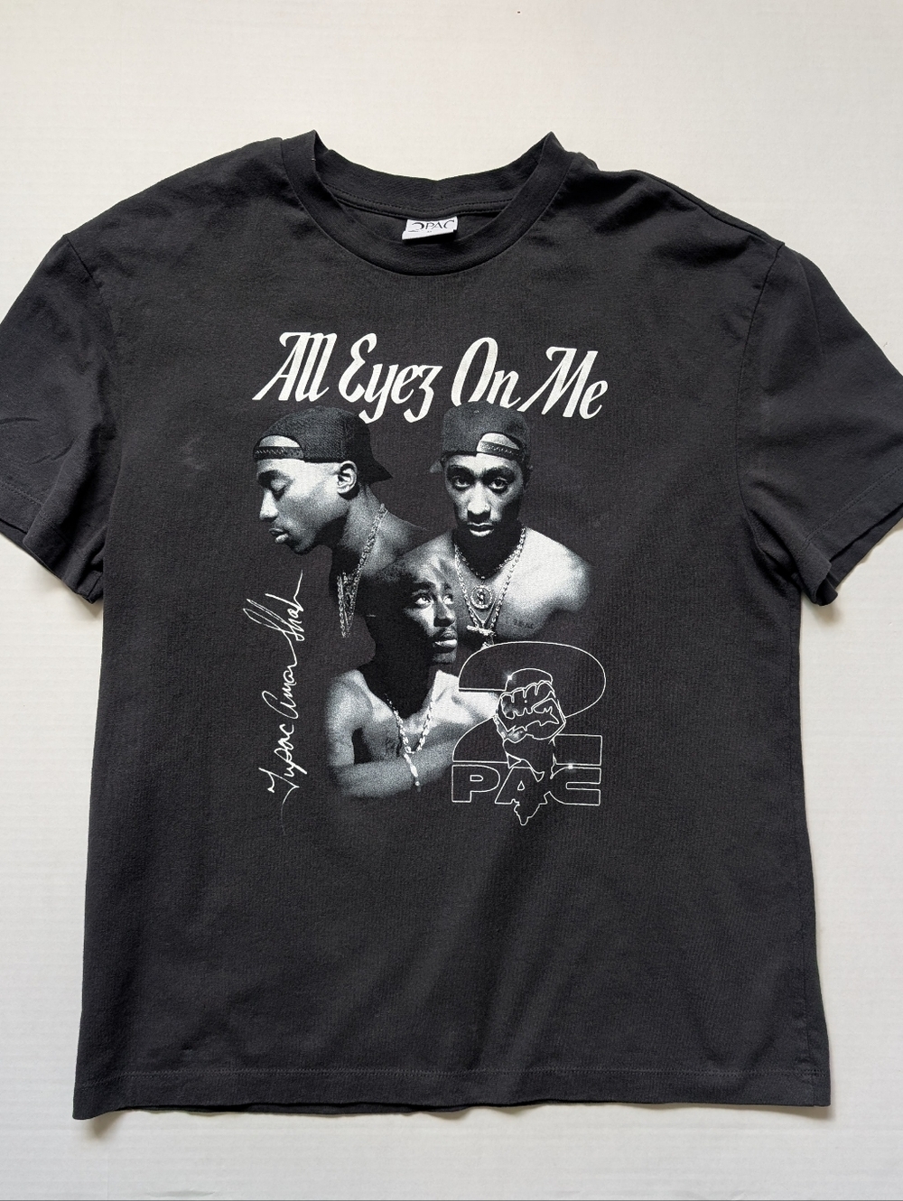Tupac All Eyes On Me T-Shirt Black 2Pac Rap Tee Hip Hop Crewneck M